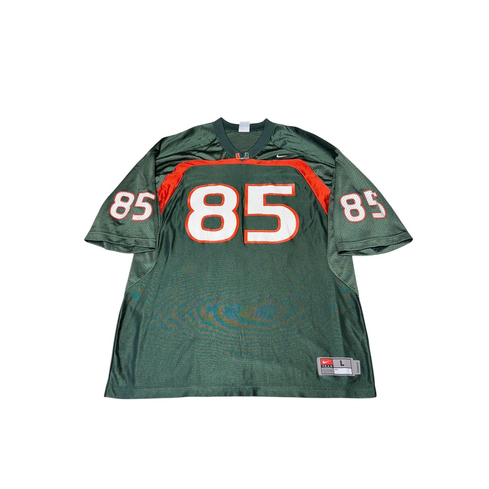 Nike Miami Hurricanes Jersey‎ Mens Large Green #85 Football NCAA FA10BOV 17977X